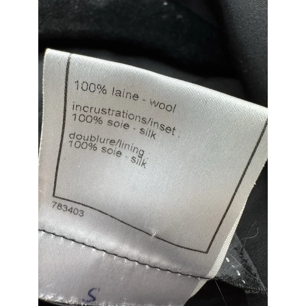 CHANEL PRE-OWNED 2008 SINGLE-BREASTED WOOL BLAZER - P33310 - BLACK‎ Size 48